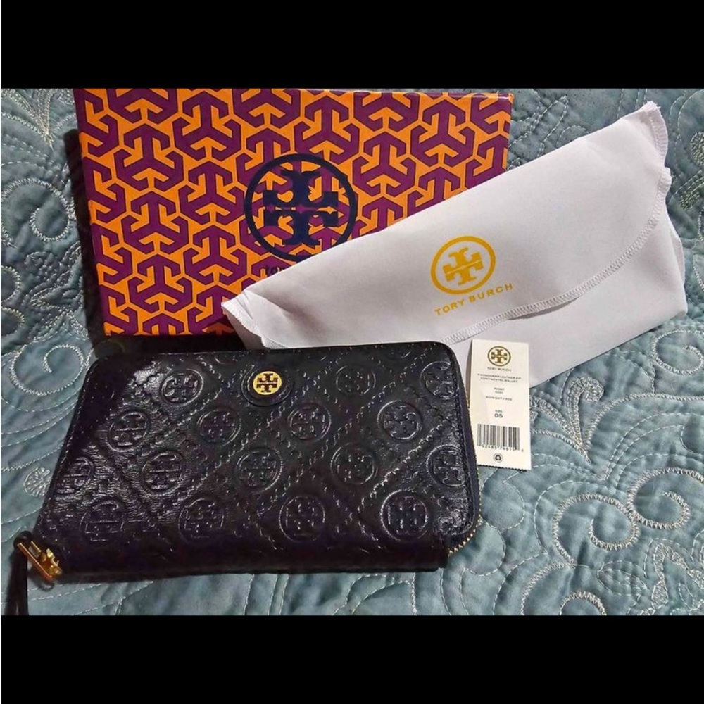 Tory Burch Monogram Continental Wallet - Midnight (Navy)